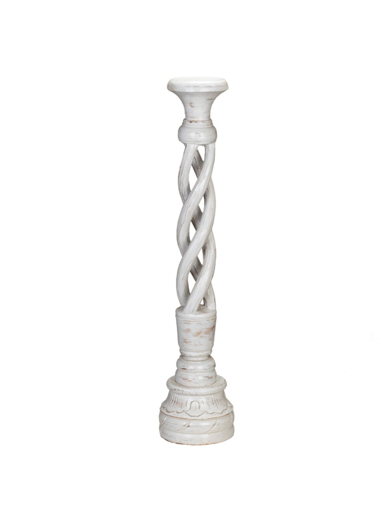 CANDELABRO TRENZA WHITE WASH