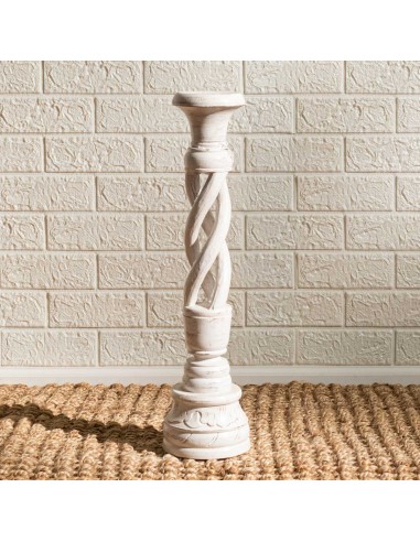 CANDELABRO TRENZA WHITE WASH