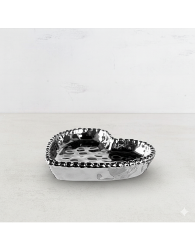 DISH HEART SILVER PERLE MIN.4 UNID.